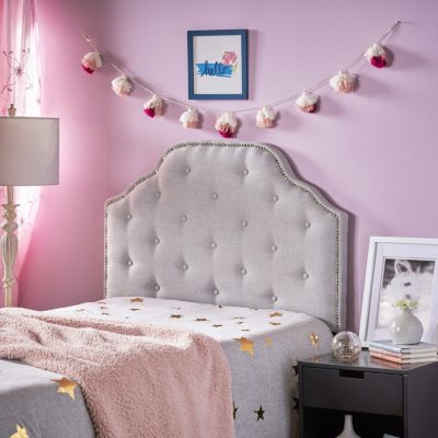 Camelback Button Tufted Headboard with Nailheads