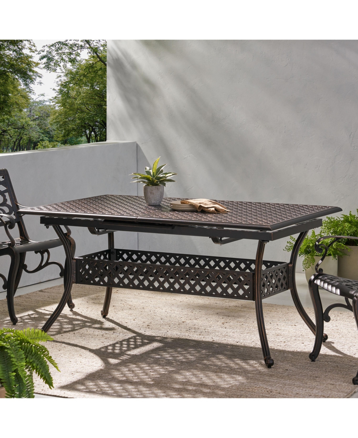 Simplie Fun Industrial Outdoor End Table with Rustic Acacia Wood Top