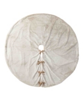 Glitzhome 60 D Oversized Milk Coffee Brown Reversible Korean Fleece Christmas Tree Skirt - Multi