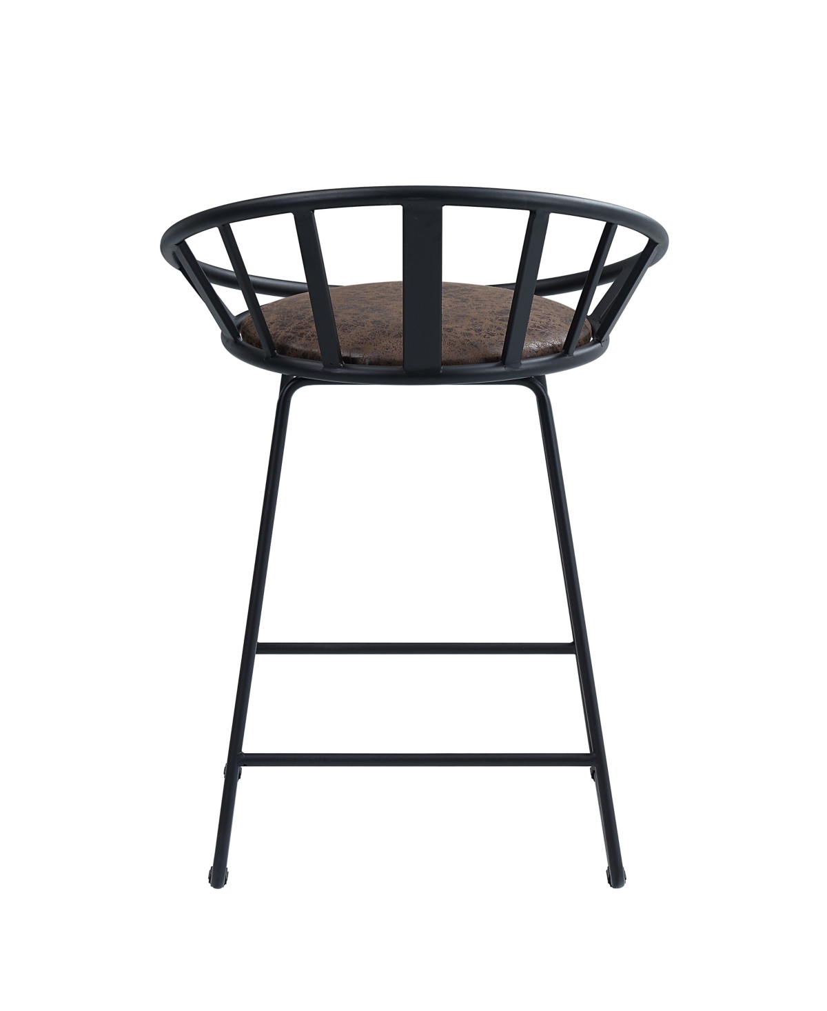 Streamdale Furniture Zudora Counter Height Chair (Set-2), Synthetic Leather &Finish - Black