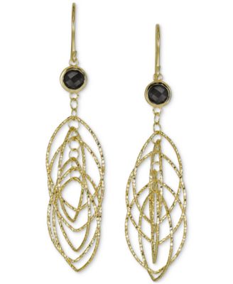 Amethyst Bezel Spiral Drop Earrings (1-5/8 ct. t.w.) in 14k Gold-Plated Sterling Silver (Also in Onyx & Sky Blue Topaz)