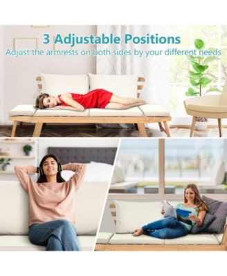 Adjustable Patio Convertible Sofa with Thick Cushion