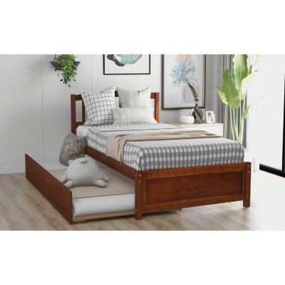 Streamdale Twin Size Platform Bed Wood Bed Frame With Trundle