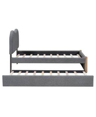 Twin Upholstered Platform Bed with Trundle