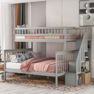Streamdale Twin Over Full Stairway Bunk Bed With Storage