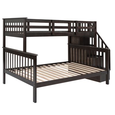 Streamdale Twin-Over-Full Bunk Bed with Storage and Guardrails