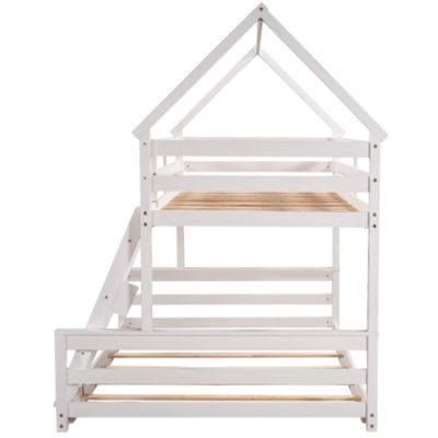 Streamdale Twin Over Full House Bunk Bed With Built-In Ladder