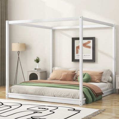 Streamdale King Size Canopy Platform Bed With Support Legs