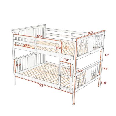 Streamdale Full Over Full Bunk Bed With Ladder For Bedroom, Guest Room Furniture