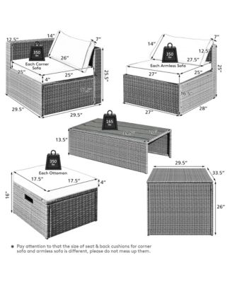 8PCS Patio Rattan Furniture Set Storage Waterproof Cover