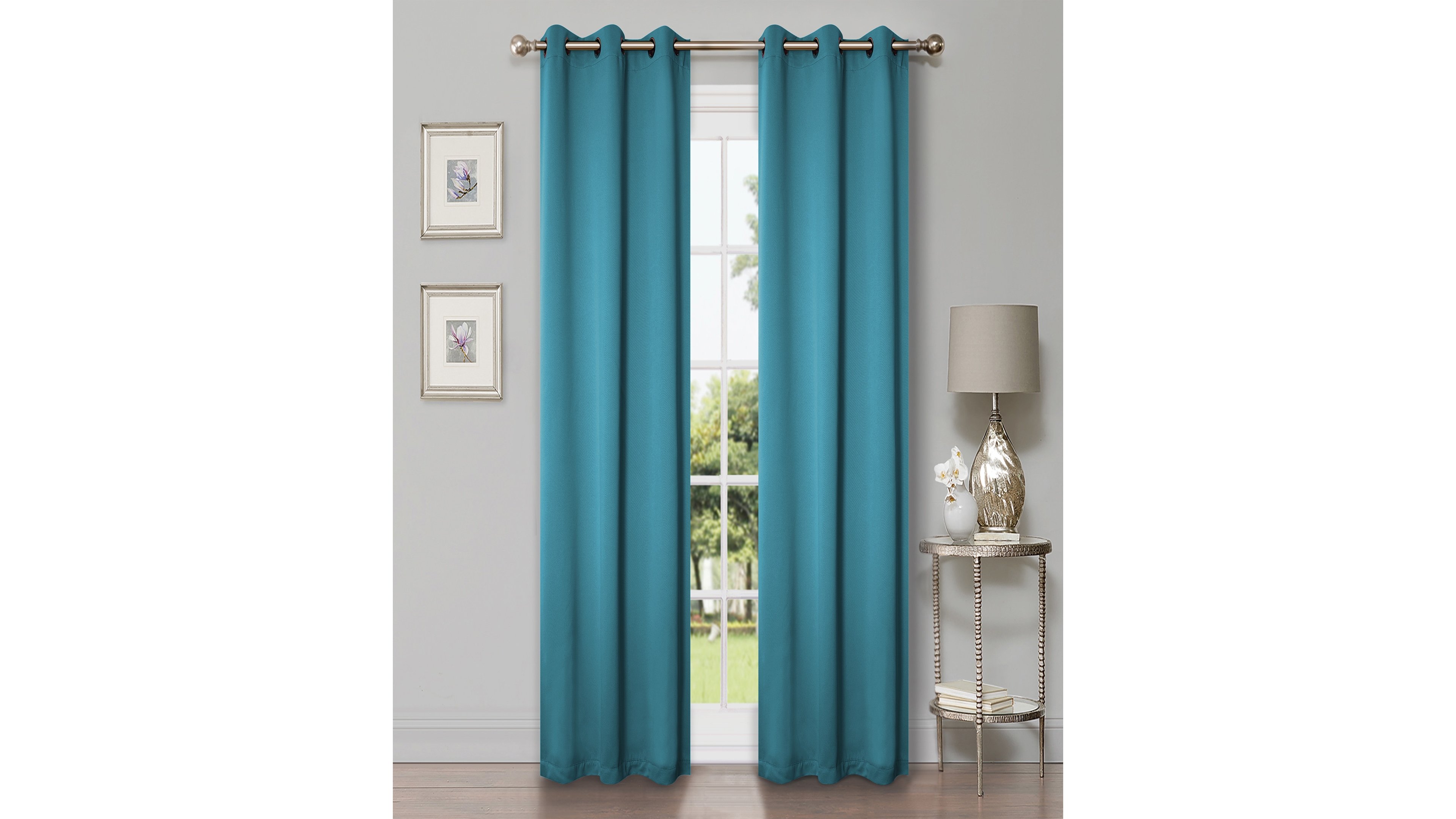 Superior Solid Classic Modern Wrinkle Resistant Room Darkening 2-Piece Curtain Set with Grommet Header Top, 42" X 96"