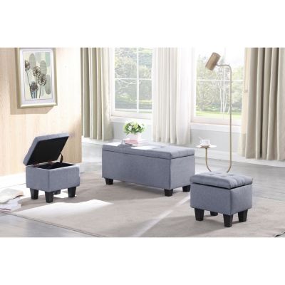 + 3-in-1 + Tufted Linen + Ottoman Bench
