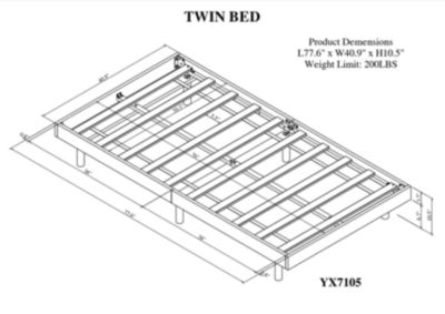 Modern Design Twin Size Floating Platform Bed Frame