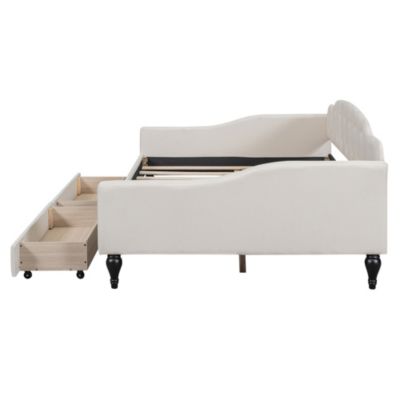 Streamdale Full Size Upholstered Tufted Daybed With Two Drawers
