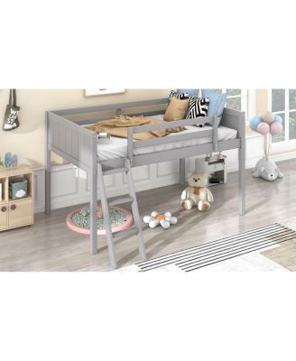 Streamdale Twin Wood Loft Bed with Reversible Ladder