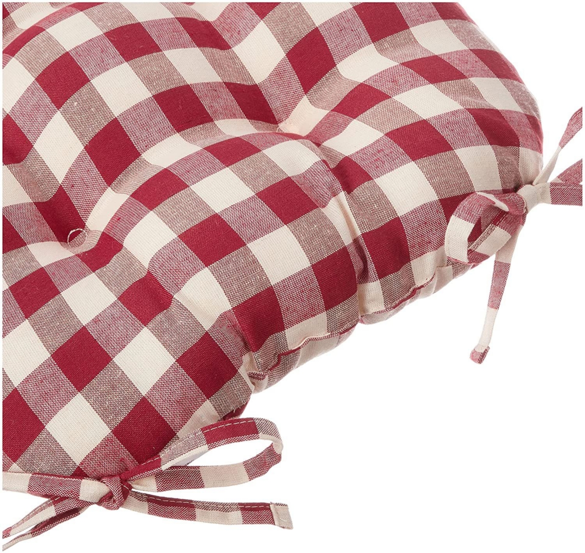 Kate Aurora Country Living Gingham Plaid Checkered Country Farmhouse Chair Cushion Pads - Piece, Sage Green