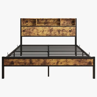 Streamdale Queen Bed Frame with Storage Headboard and Charging Station