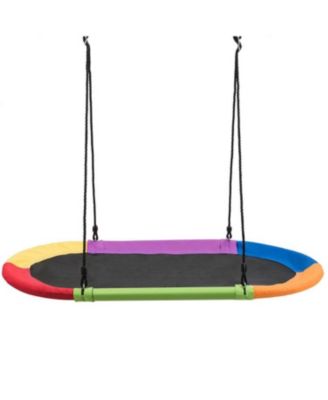 Slickblue Kids Heavy-Duty Saucer Swing Set for Backyard with Adjustable Height - Multicolor 67$