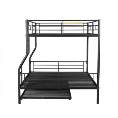 Streamdale Full XL Over Queen Metal Bunk Bed With Trundle