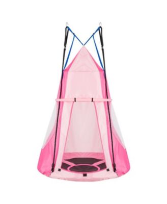 Boys 2-in-1 40 Inch Hanging Chair Detachable Swing Tent