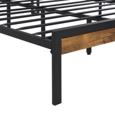 Queen Metal Platform Bed with USB Headboard