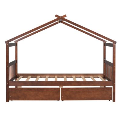Streamdale Twin Size Wooden House Bed With Drawers