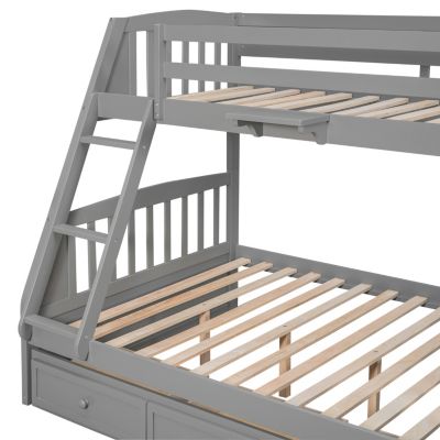 Streamdale Twin-Over-Full Bunk Bed With Drawers, Ladder And Storage Staircase