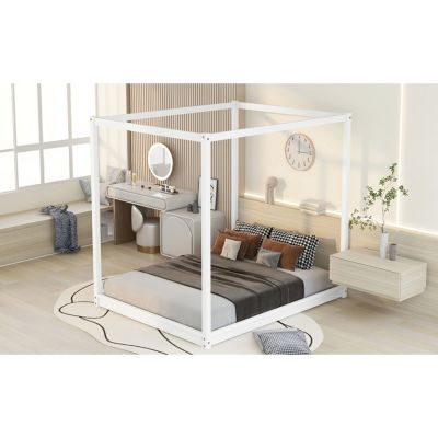 Streamdale Queen Size Canopy Platform Bed With Support Legs