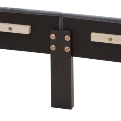 Upholstered Winged Bed with Velvet Buttons