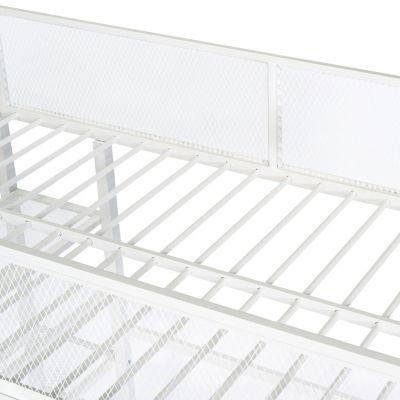 Streamdale Twin Size Metal Loft Bed With 4Tier Shelves And Storage, White