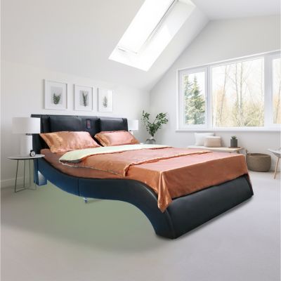 Streamdale Queen Platform Bed with LED, Bluetooth, Massage