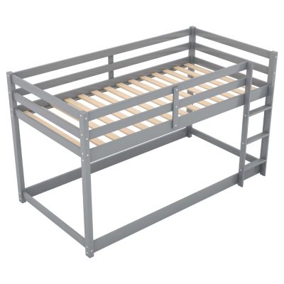 Streamdale Twin Over Twin Floor Bunk Bed With Ladder