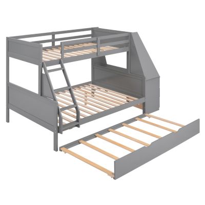 Streamdale 3-in-1 Bunk Bed with Desk, Trundle & Storage