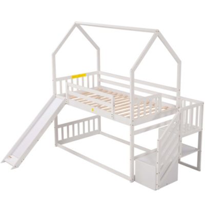 Streamdale Twin Convertible Bunk Bed with Slide and Staircase