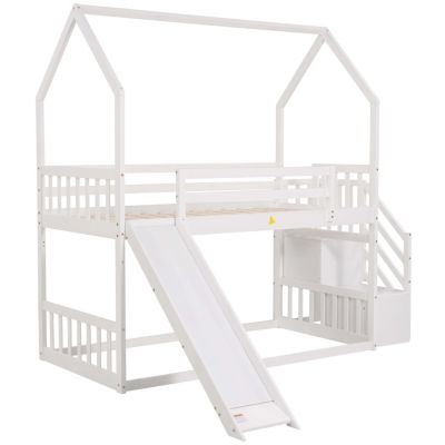 Streamdale Twin Convertible Bunk Bed with Slide and Staircase