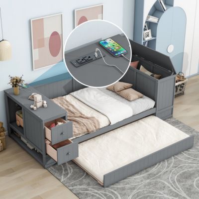 Streamdale Twin Daybed with Storage, Trundle & Charging