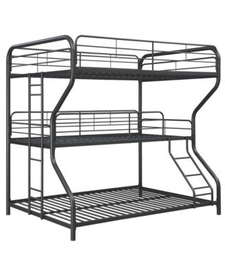 Simplie Fun Furniture Triple Bunk Bed, Full/Twin/Full, Black - Macy's