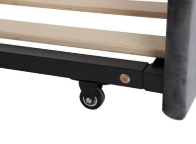 Velvet Upholstered Daybed with Trundle and USB Charging