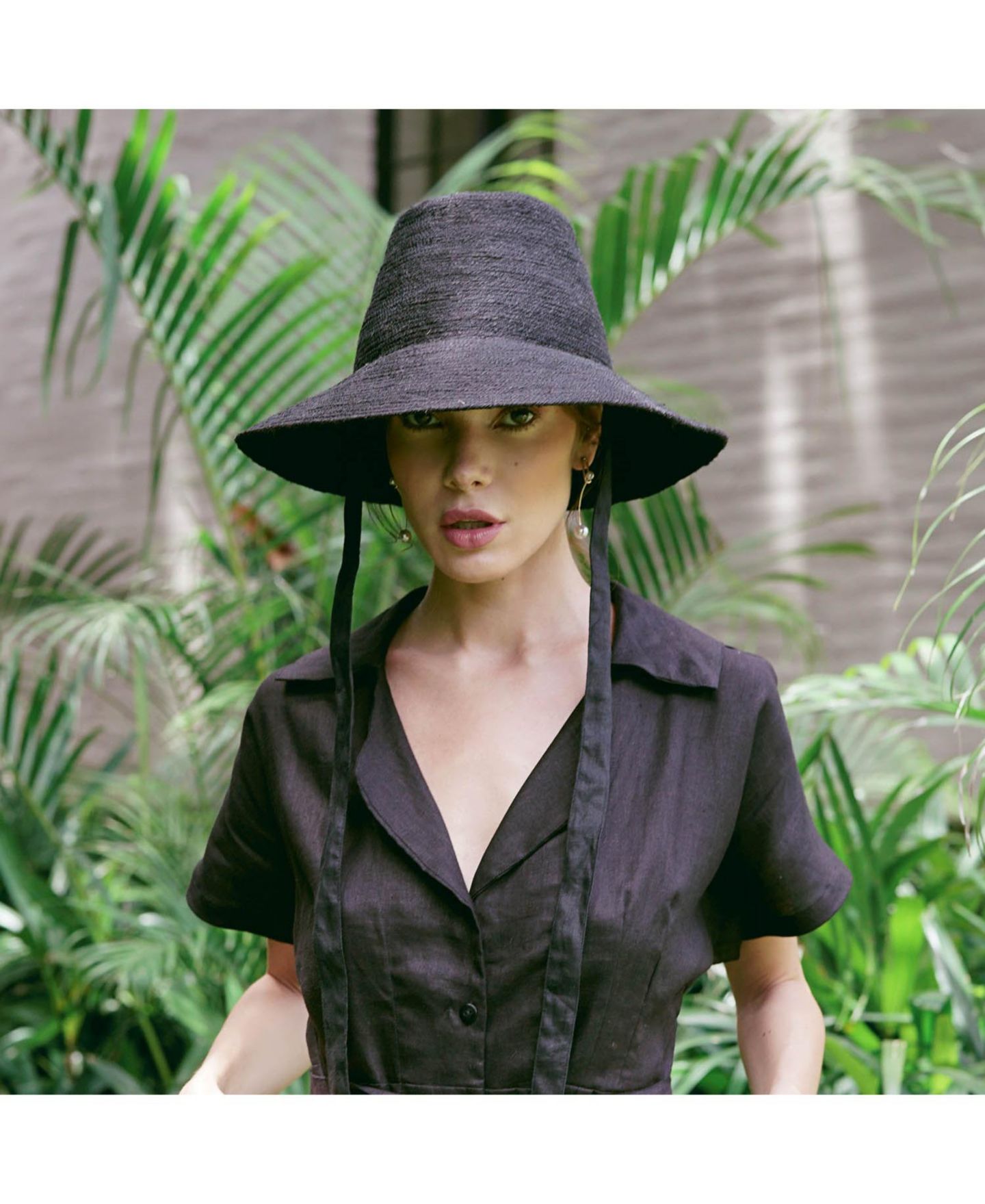 Женский головной убор Brunna.co Meg Jute Straw Hat In Black, цвет: Чёрный — фото 2