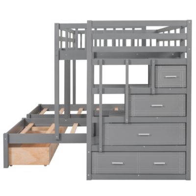 Streamdale Triple Bunk Bed with Drawers and Rails