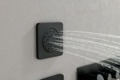 Wall Mounted Waterfall Rain Shower System With 3 Body Sprays &amp; Handheld Shower