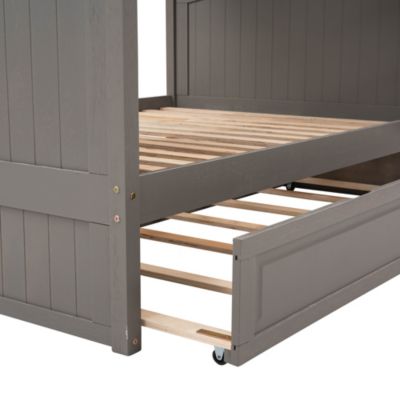 Streamdale Gold Full-Over-Full Bunk Bed with Twin Trundle