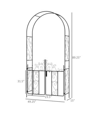 Elegant Metal Garden Arch with Gate for Gardening and Events