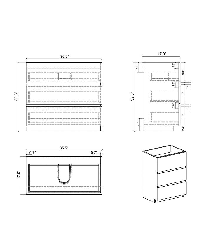 Simplie Fun Gray Bathroom Vanity with Sink and Storage Macy's