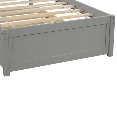 Streamdale Twin Size Platform Bed Wood Bed Frame With Trundle