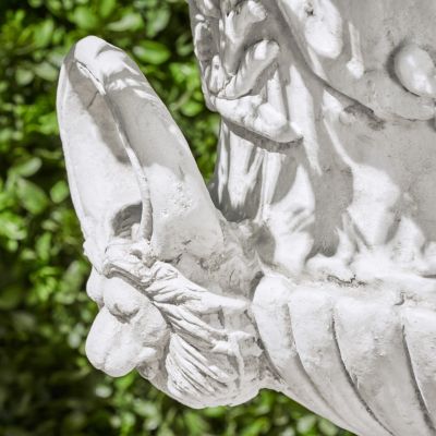 Streamdale Elegant Faux-Stone Square Planter with Drainage Hole and Stopper