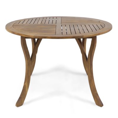 Streamdale Stylish Acacia Wood Circular Patio Table with Smooth Leg Design