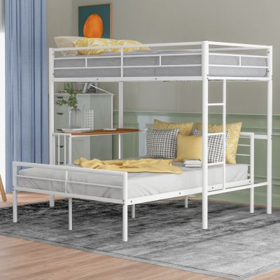 Streamdale Twin-Over-Full Bunk Bed with Desk and Ladder