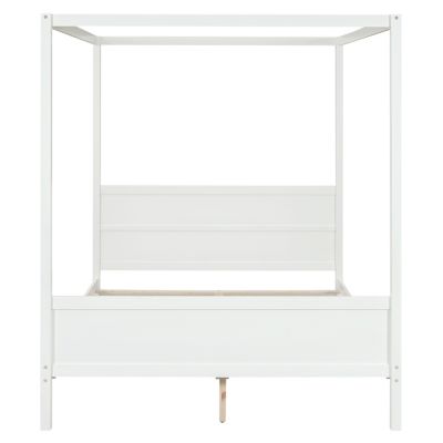Queen Canopy Bed with Head/Footboard & Slat Support