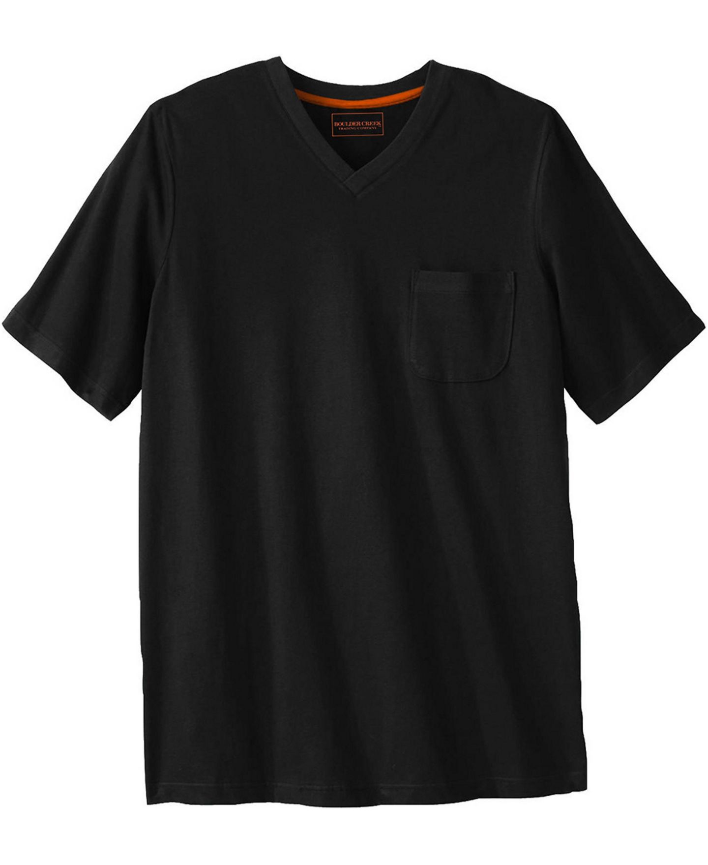 Мужская футболка Boulder Creek by KingSize Heavyweight Pocket V-Neck, цвет: Чёрный — фото 1